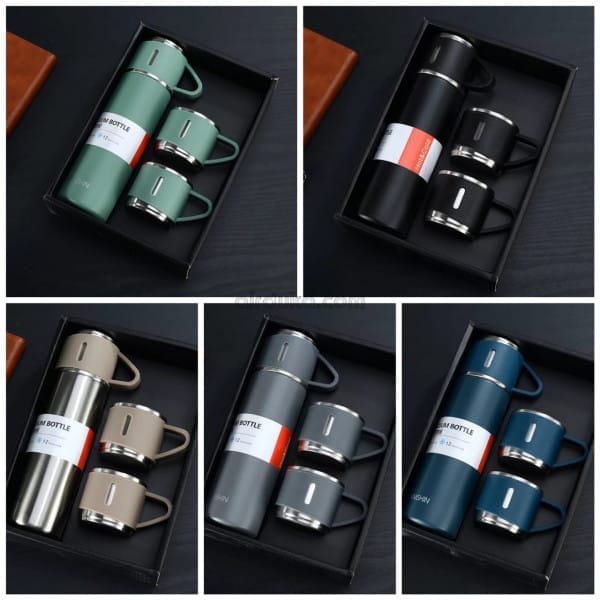Premium Vacuum Flask Cup Set